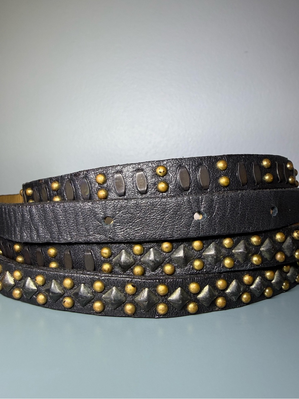 Urban Zen Celso Tia Double Wrap Studded Leather Belt NWT Size 36 - Picture 1 of 6